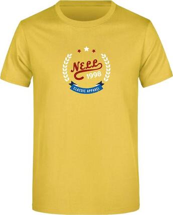 T-shirt homme Nell Alvar jaune, coton 150 g/m², semi-ajusté