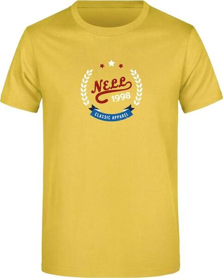 T-shirt homme Nell Alvar jaune, coton 150 g/m², semi-ajusté