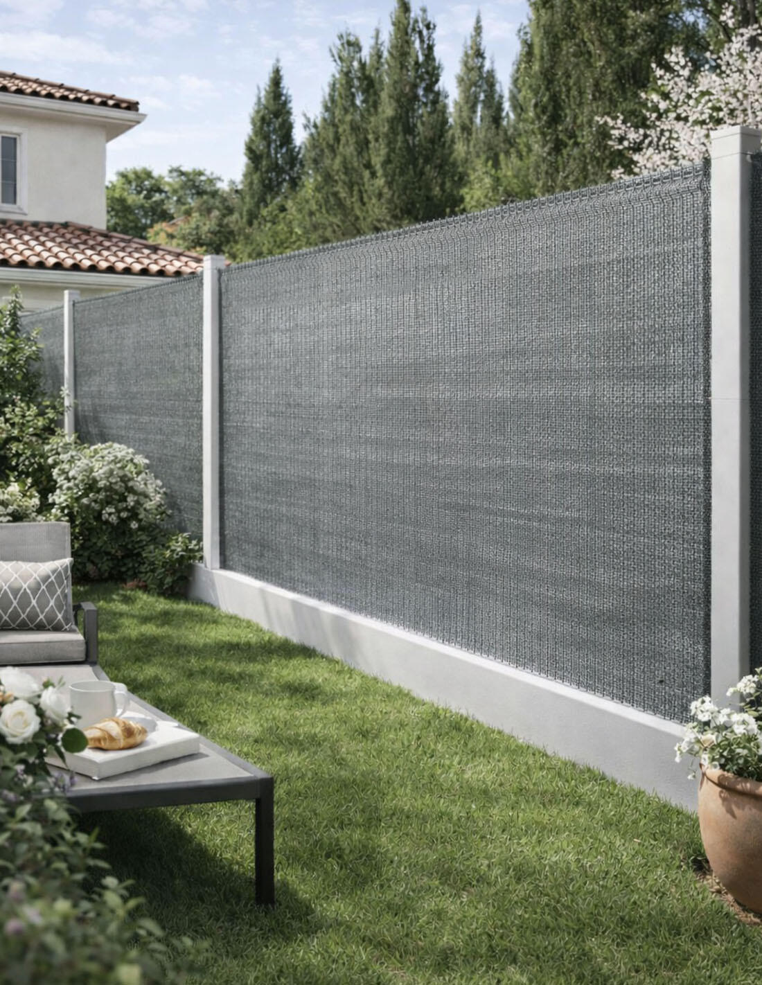 Malla de Ocultación 110g/m² Premium | So JARDIN202 Gris Metalizado 2 x 20 metros 3/5