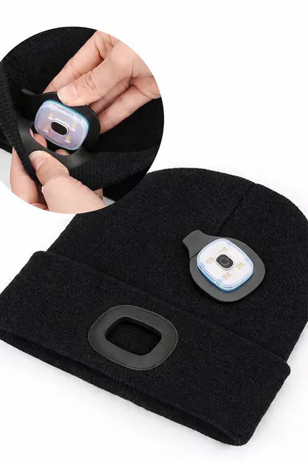 bonnet unisexe avec lumière led rechargeable usb 2/4