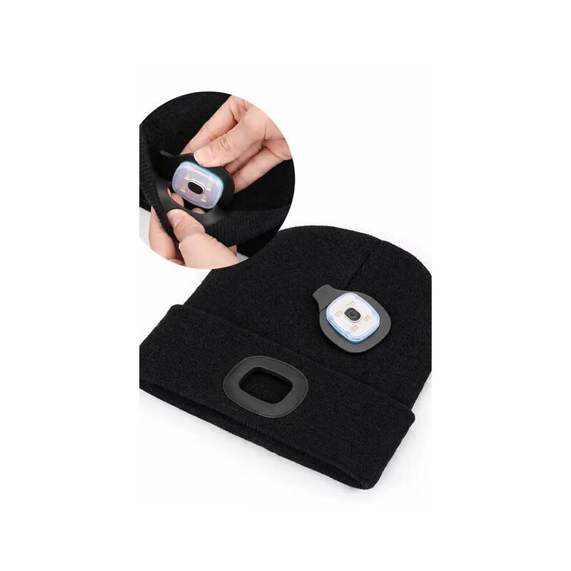 căciulă unisex cu lumină led reîncărcabilă usb