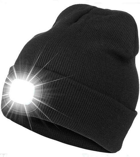berretto unisex con luce led ricaricabile usb