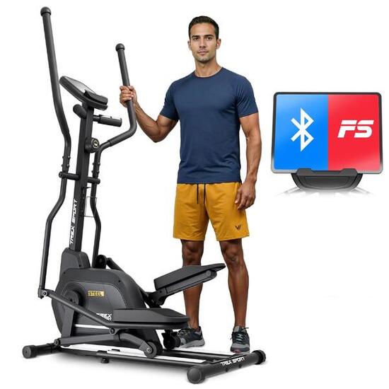 Vélo elliptique magnétique, volant d'inertie 14 kg Trex Sport STEEL, max. 125 kg