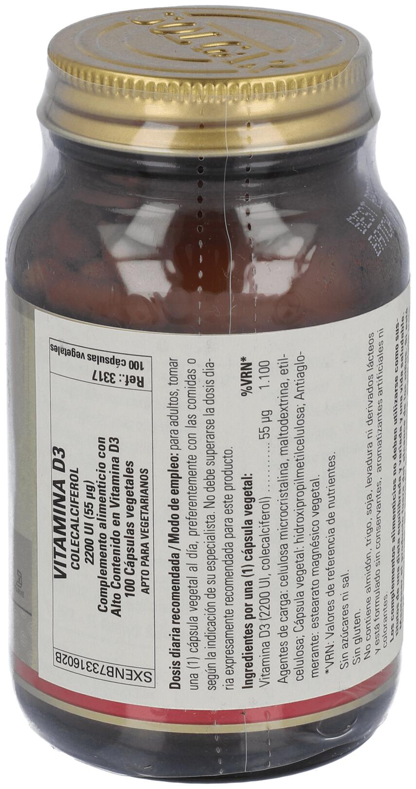 Vitamina D3 2200 ui (55 μg) (Colecalciferol) 100 Cápsulas 3/3