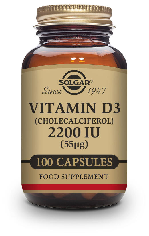 Vitamina D3 2200 ui (55 μg) (Colecalciferol) 100 Cápsulas 2/3