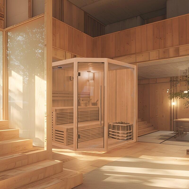 Sauna d'angle Boreal® Evasion Baltik 3/4 places - 160x160x210 cm 6/7