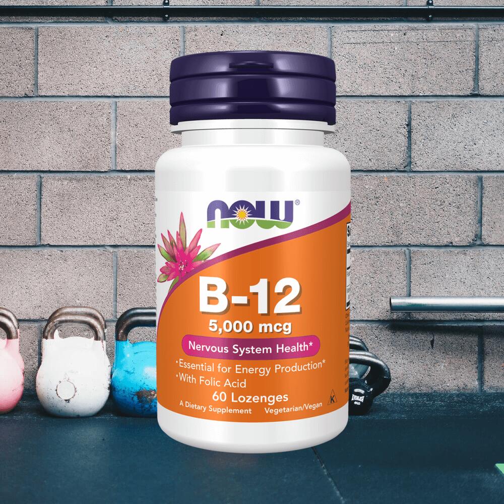 Now Foods B-12 5000mcg + Folic Acid (60 lozenges) Unflavoured 2/3
