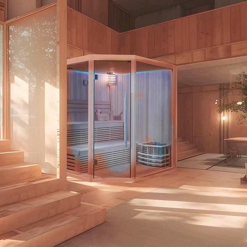 Sauna d'angle Boreal® Evasion Baltik 5 places - 180x180x210 cm 4/7
