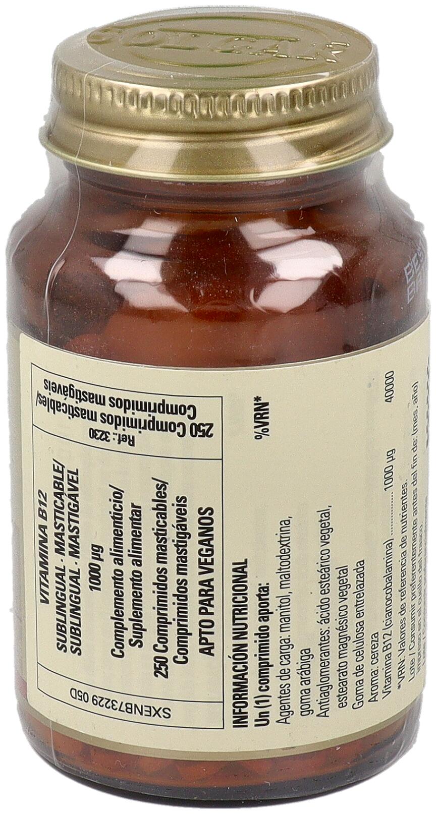 Vitamina B12 Comprimidos Sublinguales masticables 1000 mcg 3/3
