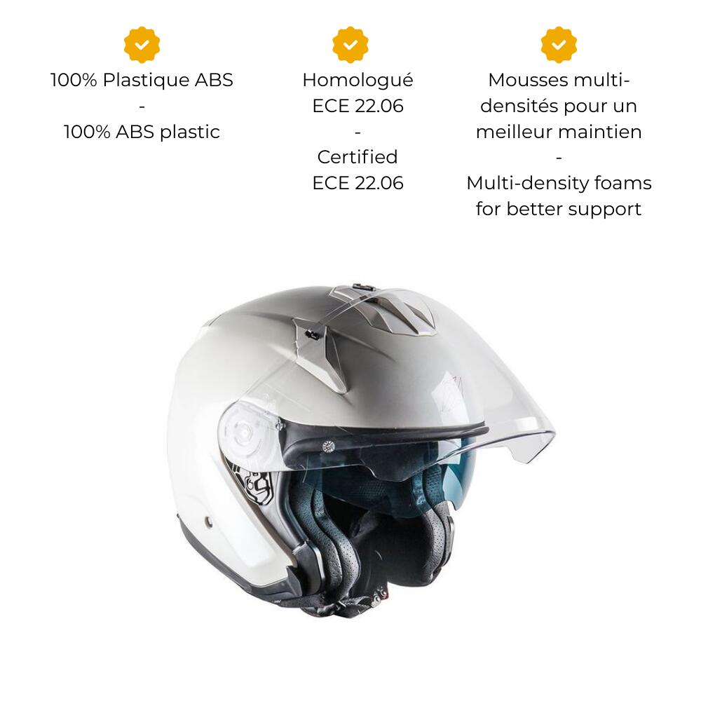 MOTOBLOUZ Casque JET SODDY White pour Scooter Vélo Trottinette 3/7