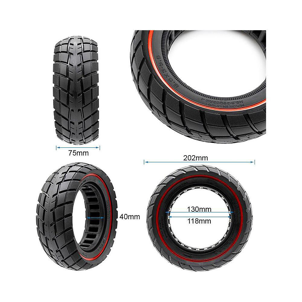 Rueda Maciza Ultraligera Offroad 8,5x3-5,5 Línea Roja para Patinete Eléctrico 5/5