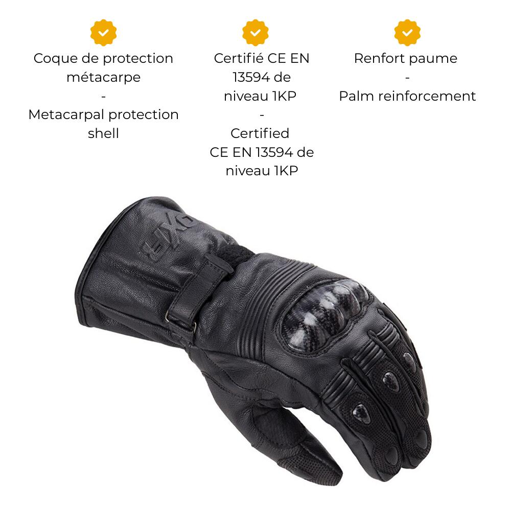 Gants Moto Homologués CE WINTER CARBON MOTOBLOUZ 3/7