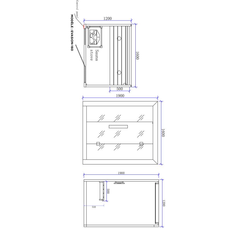 Sauna Boreal® Evasion 160 - sauna de luxe en cèdre rouge 3 personnes 5/7