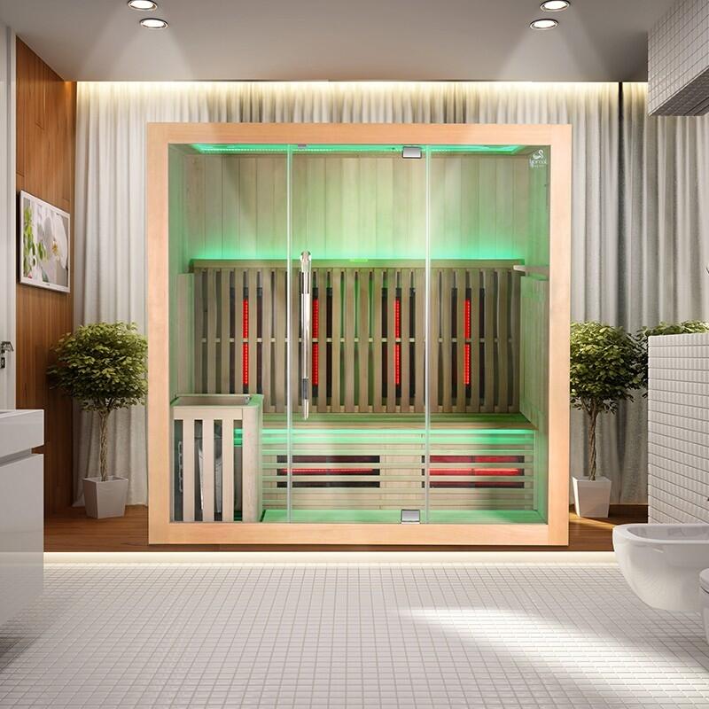Sauna Combi Boreal® Elégance 4 - 200x125 Infrarouge + Vapeur 2/7