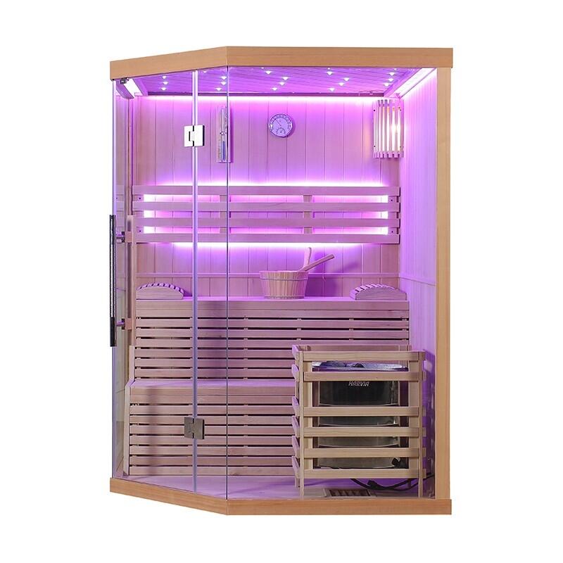 Sauna d'angle finlandais Nordica® Vapeur V34 - 3-4 places - 150 x 150 x H.200 3/7