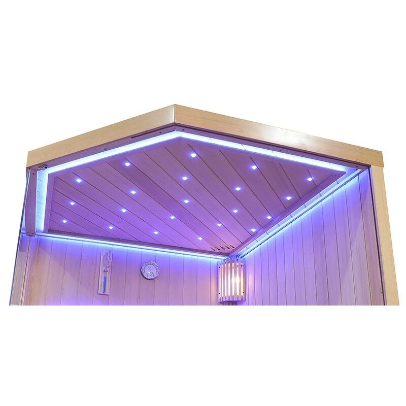 Sauna d'angle finlandais Nordica® Vapeur V34 - 3-4 places - 150 x 150 x H.200 6/7