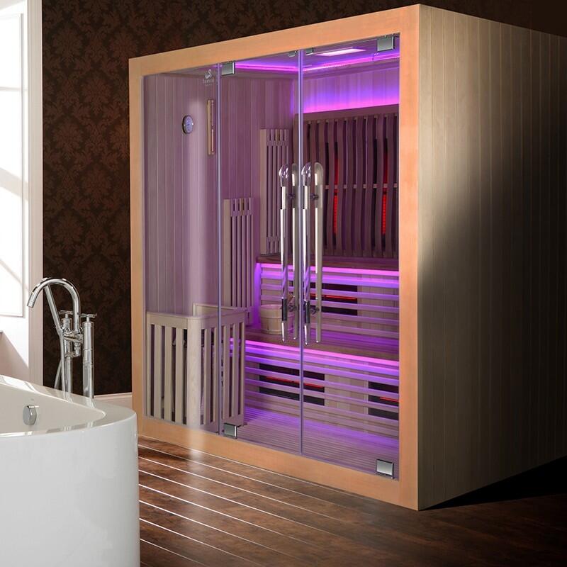Sauna Combi Boreal® Elégance 200x200 Infrarouge + Vapeur 2/7