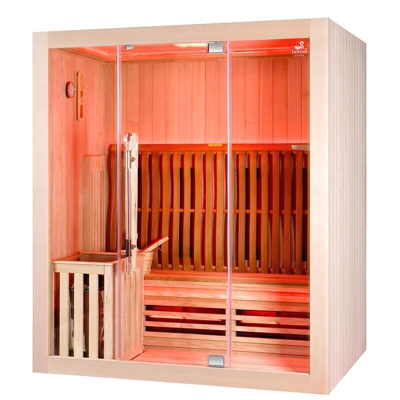 Sauna Combi Boreal® Elégance 3 - 175x125 Infrarouge + Vapeur 1/7