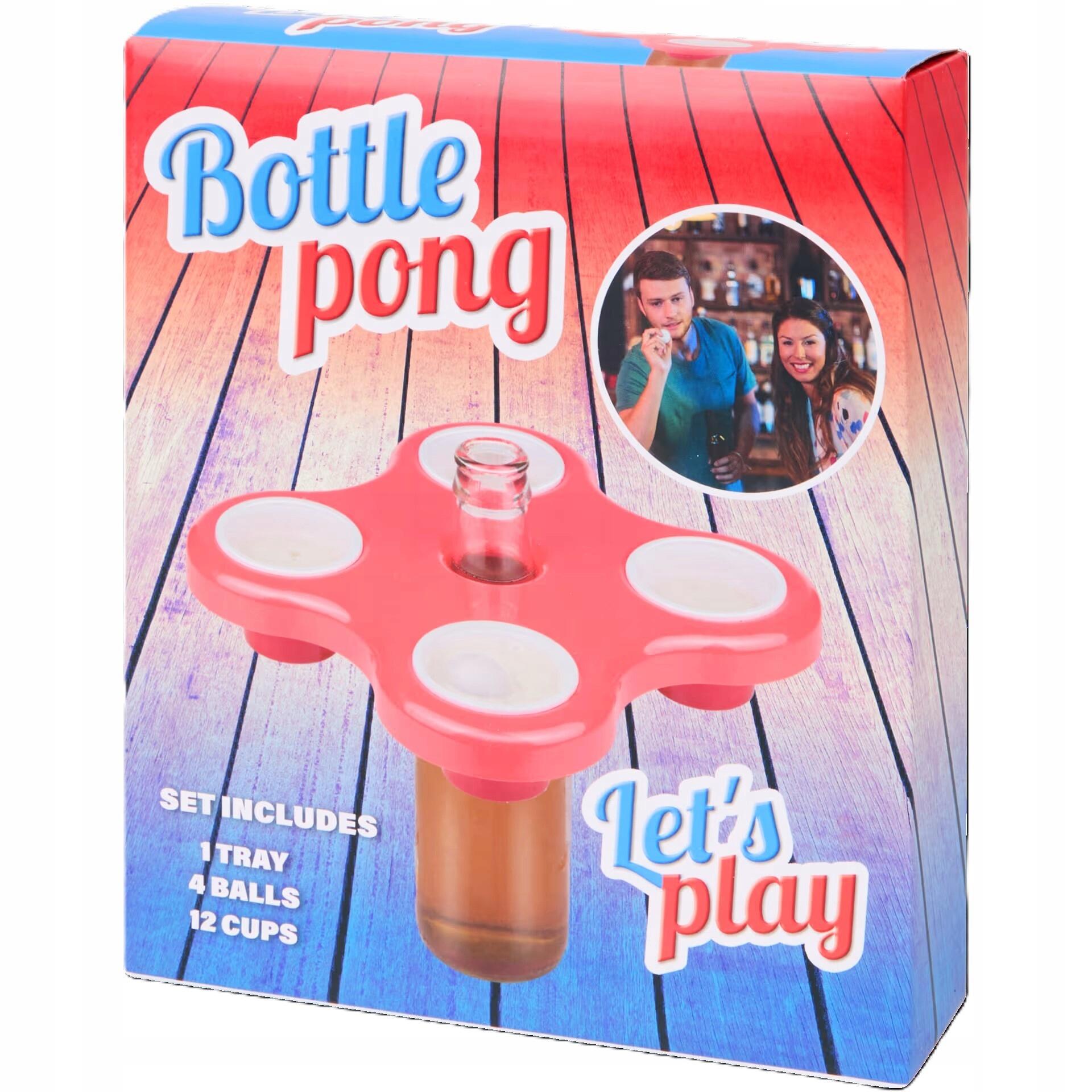 GRA IMPREZOWY PING PONG ZESTAW TACKA + 4X PIŁECZKI + 12X KUBKI 2/3