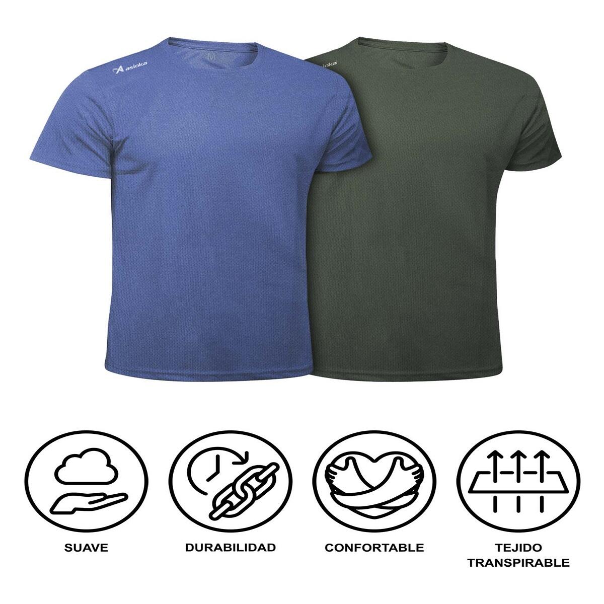 Pack de 2 T-shirts de corrida para homem Asioka RÍO JASPE. Respiráveis. 7/7
