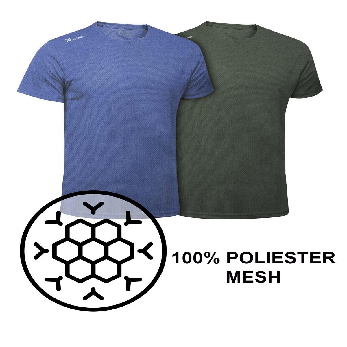 Pack de 2 T-shirts de corrida para homem Asioka RÍO JASPE. Respiráveis. 6/7