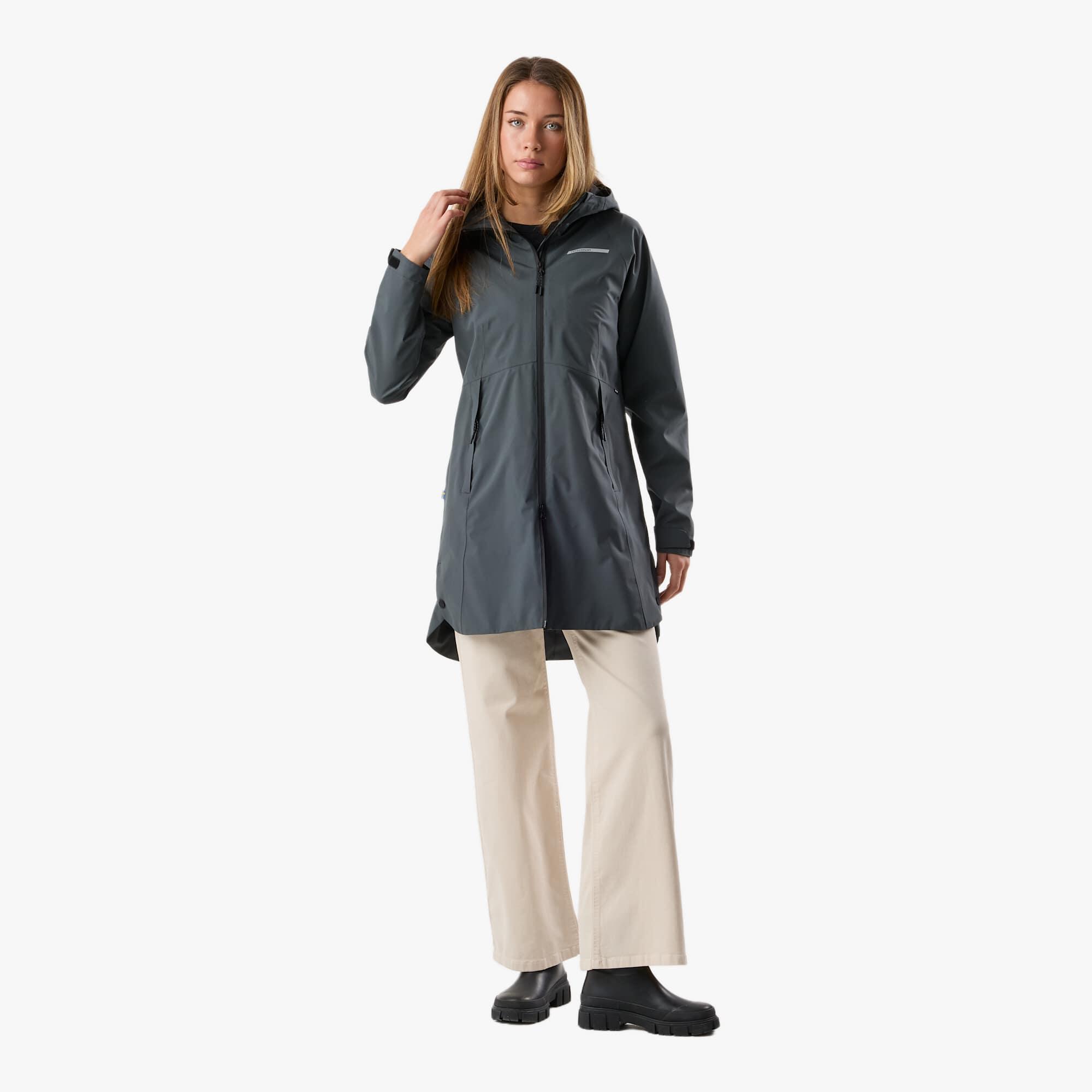Veste de pluie de randonnée femme respirante coupe-vent rain_jacket Orust 3/8