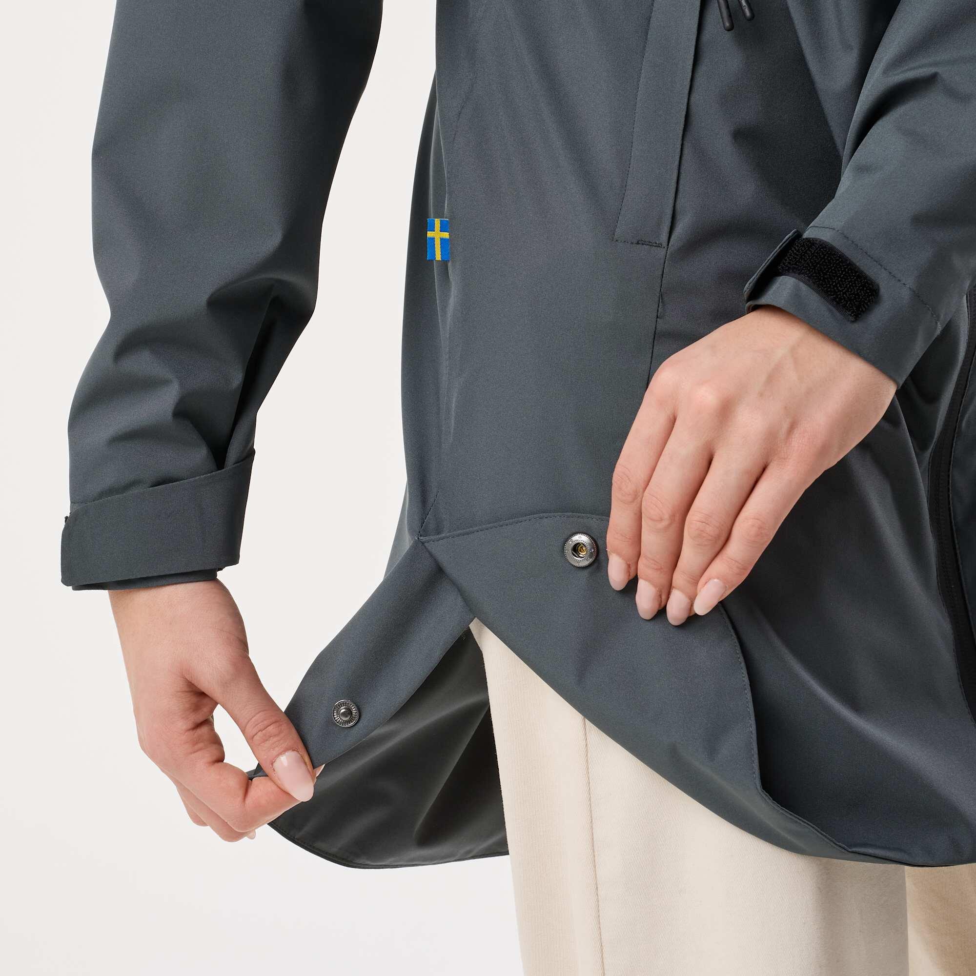 Veste de pluie de randonnée femme respirante coupe-vent rain_jacket Orust 7/8