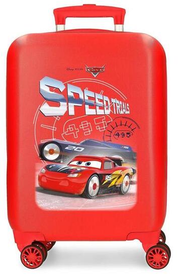Valise cabine Disney Cars speed trials Abs avec une capacité de 33L rouge