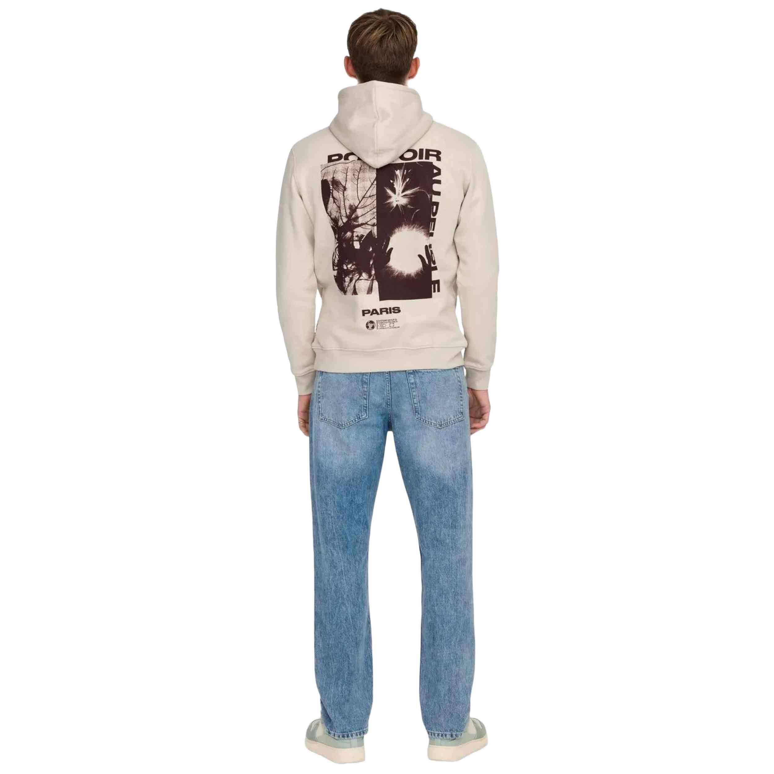 Felpa con cappuccio Only & sons modello 22032073-MOONBEAM per uomini 3/5