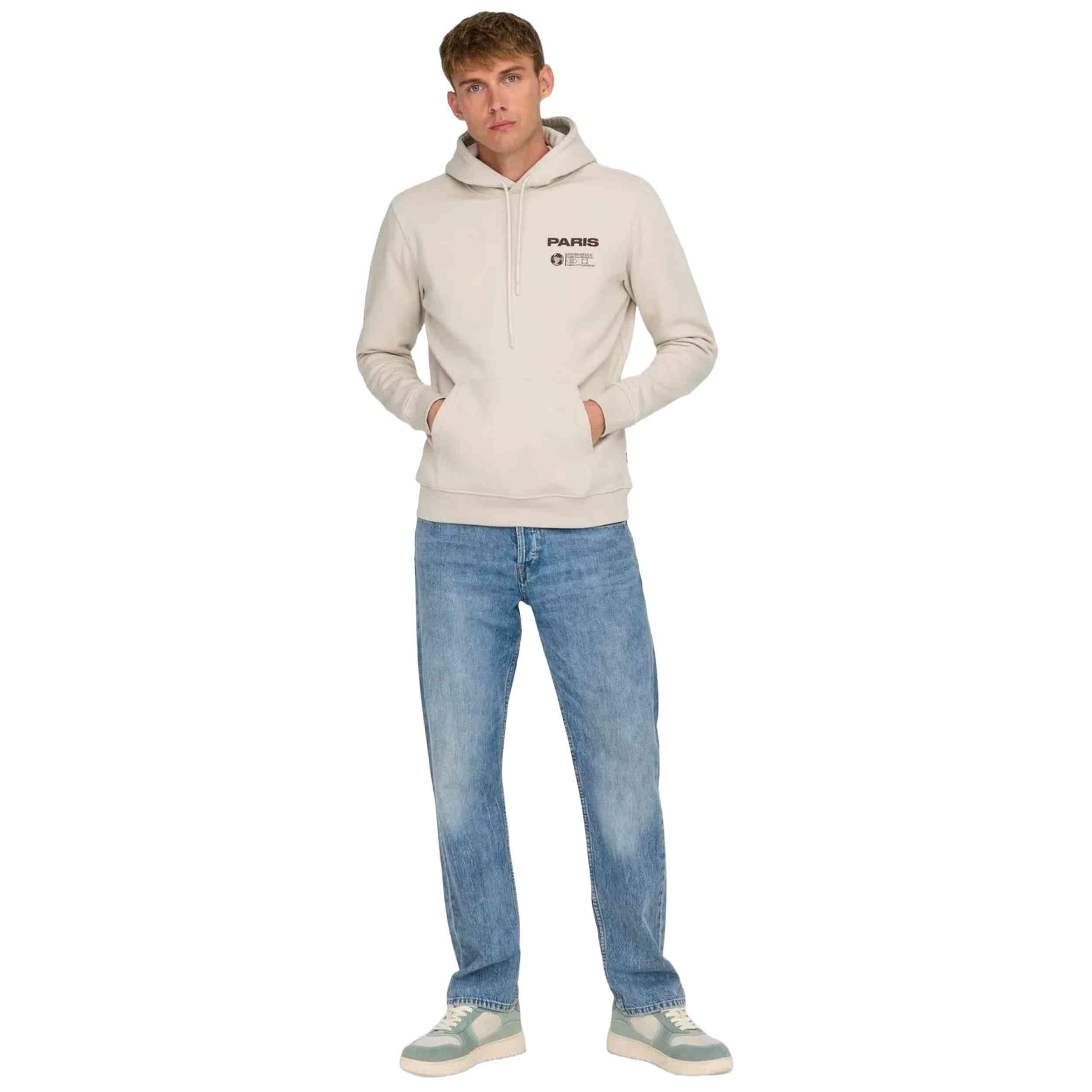 Felpa con cappuccio Only & sons modello 22032073-MOONBEAM per uomini 2/5