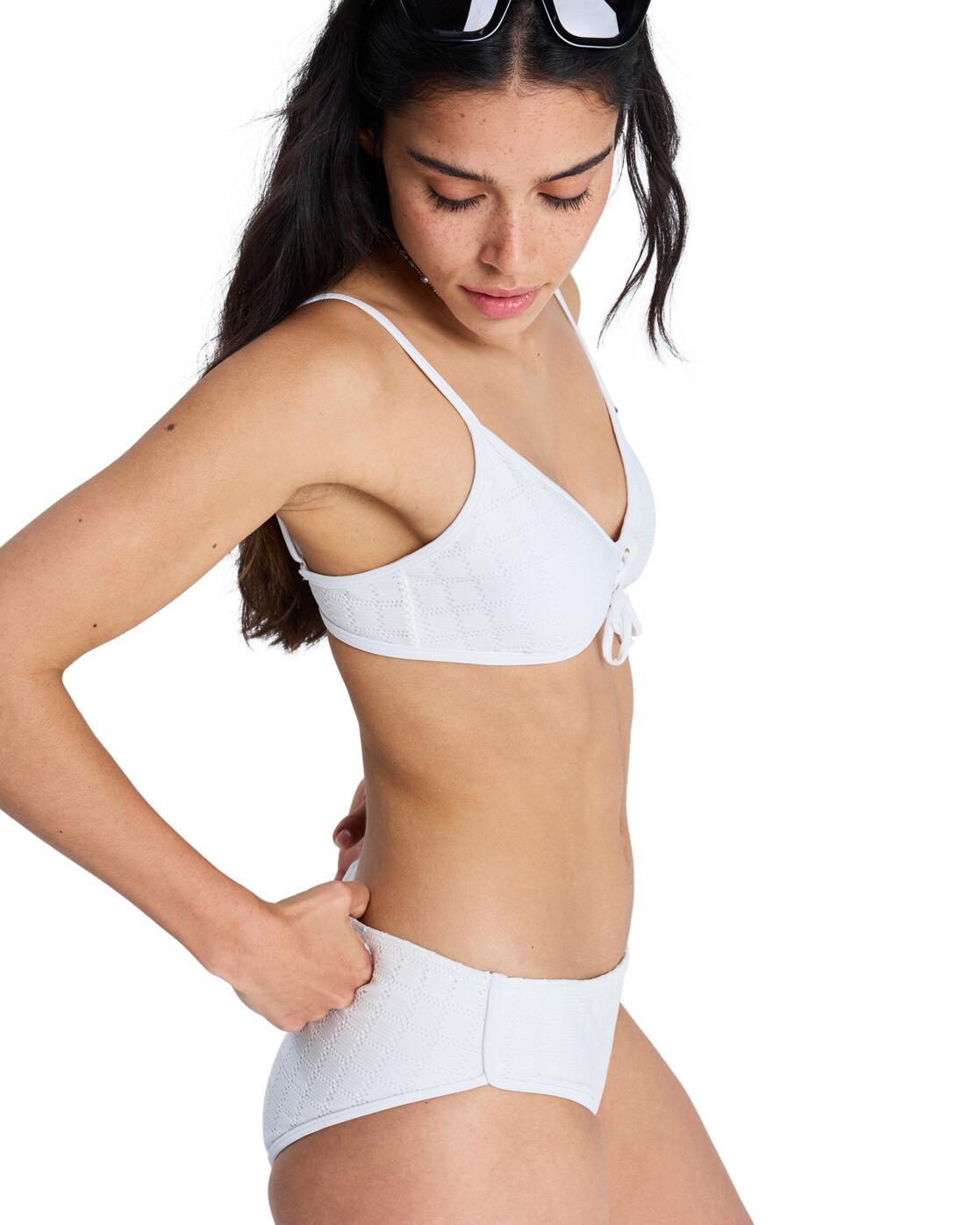 Haut de bikini bralette Blanc Femme 3/4