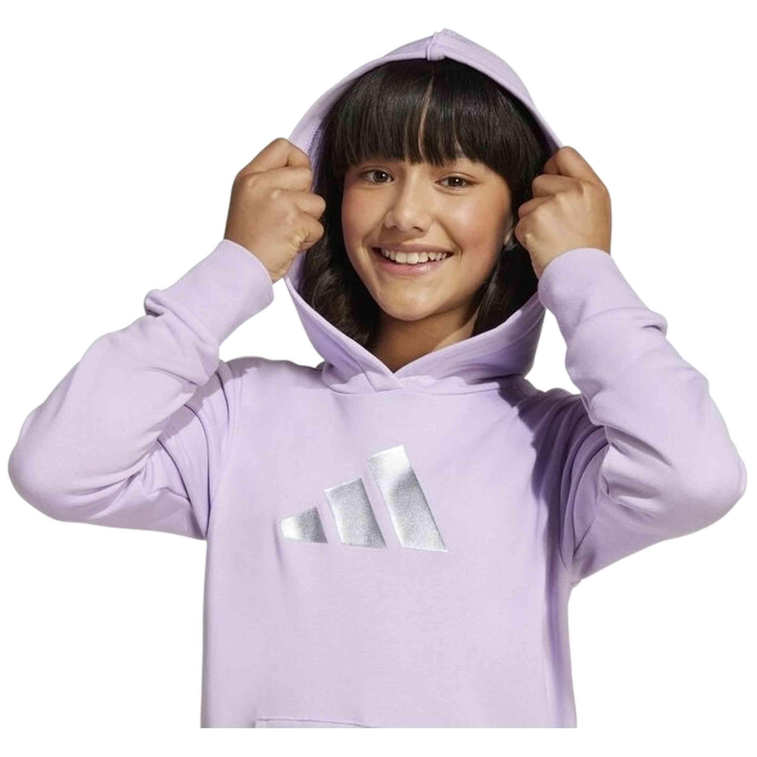 Felpa con cappuccio Adidas modello JV5268 per ragazze 4/4