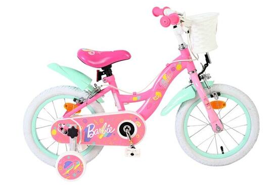 Barbie Kinderfahrrad 14 Zoll Mädchen Rosa mit zwei Handbremsen