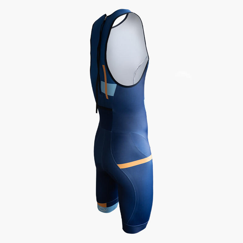 Combinaison triathlon sans manches 3X100 Bleu/Orange 3/3