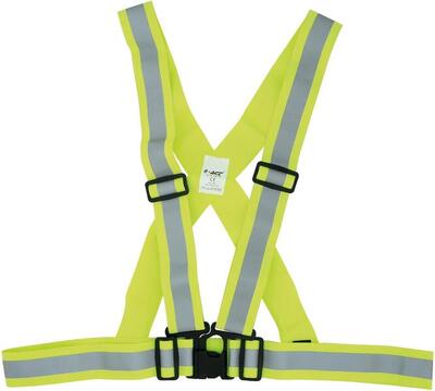 4-act reflecterende veiligheidssjerp cross belt 5 cm geel