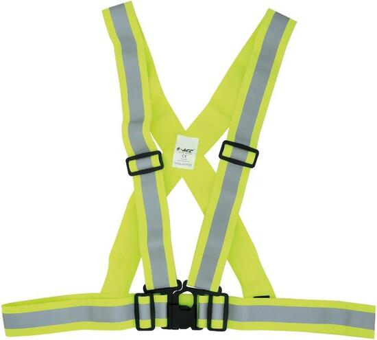 4-ACT reflecterende veiligheidssjerp cross belt geel 5 cm