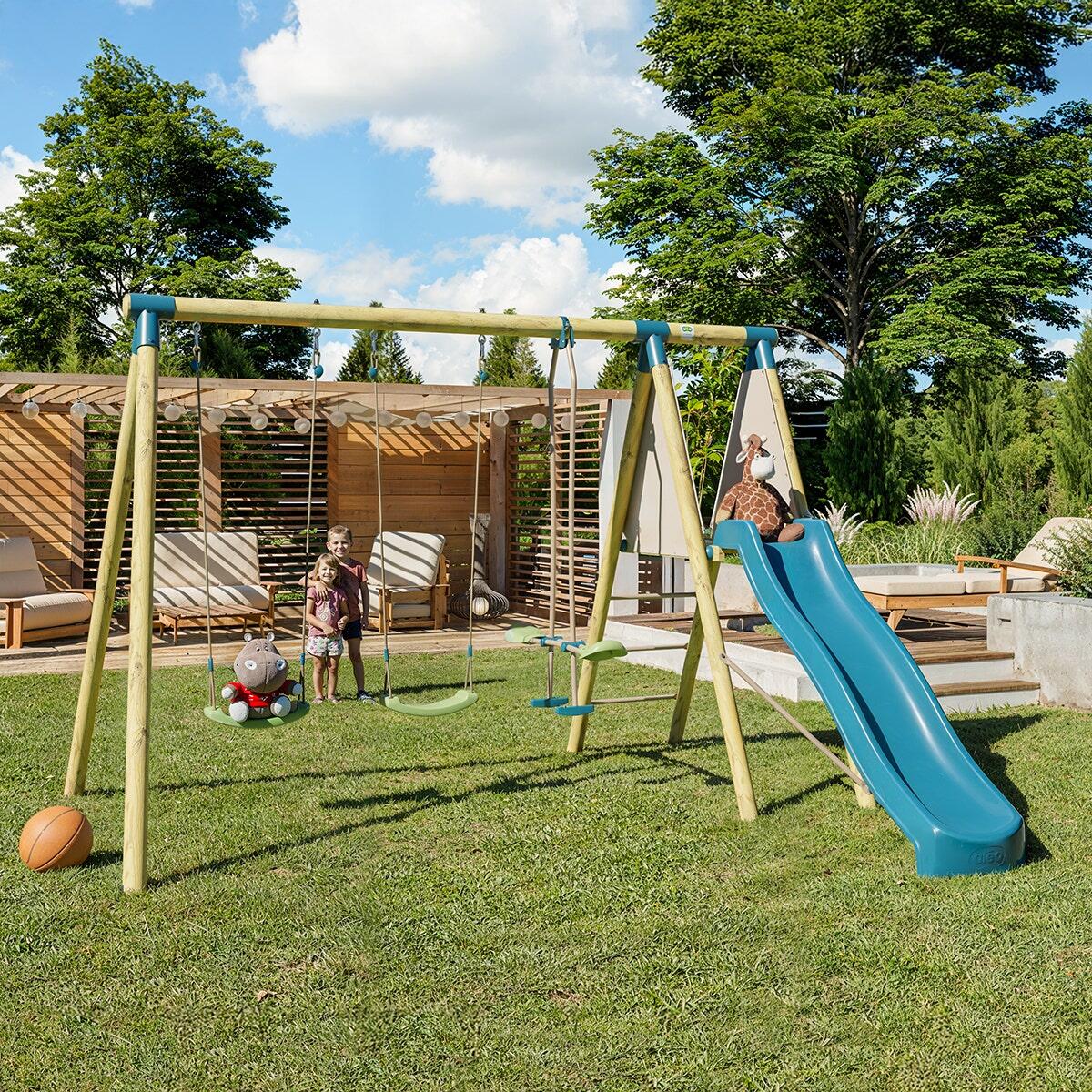 Station de jeux bois 2,30 m Topwood ZAKI - 6 enfants 8/8