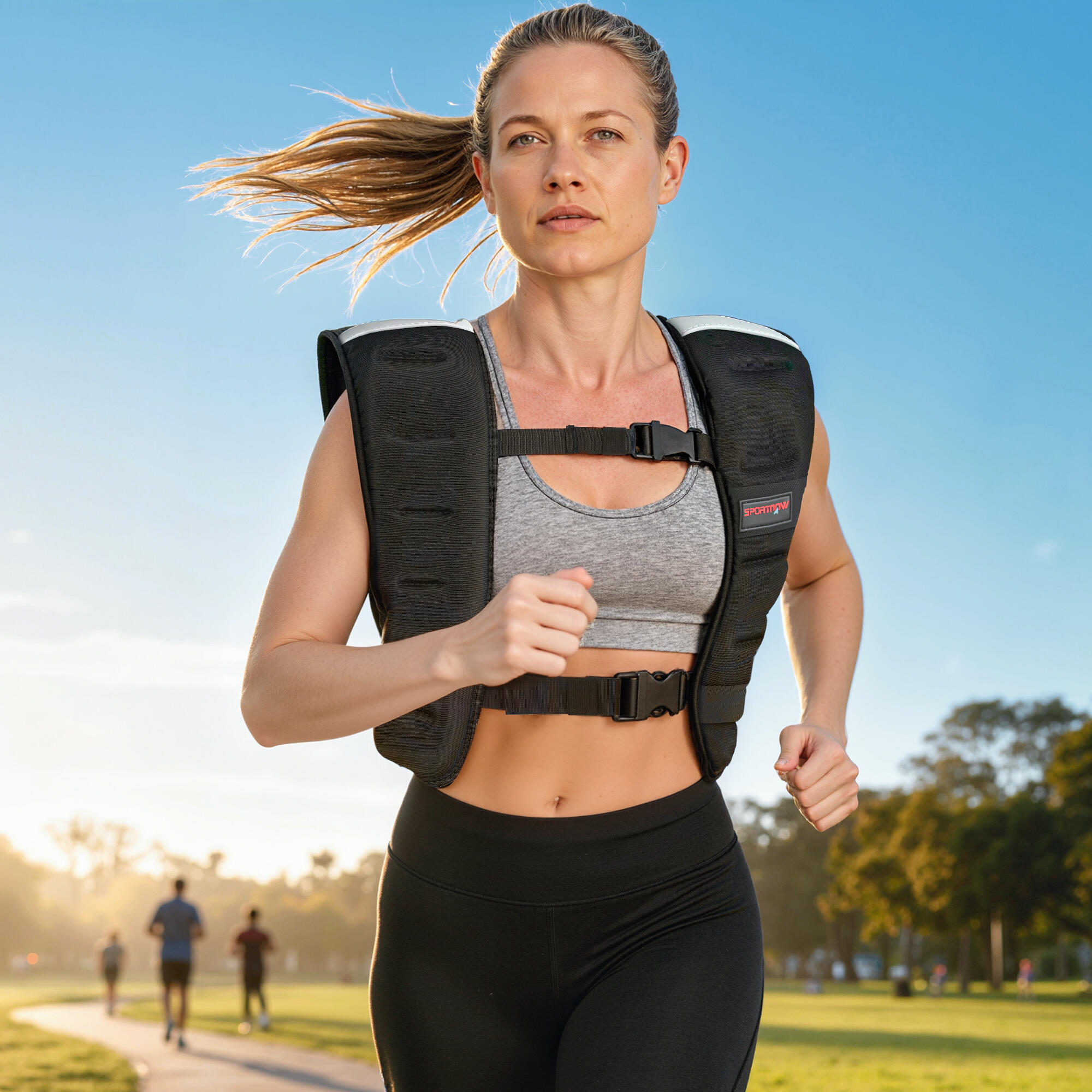 SPORTNOW Giubbotto Zavorrato 8 kg con Cinghie Regolabili in Neoprene Nero 2/7