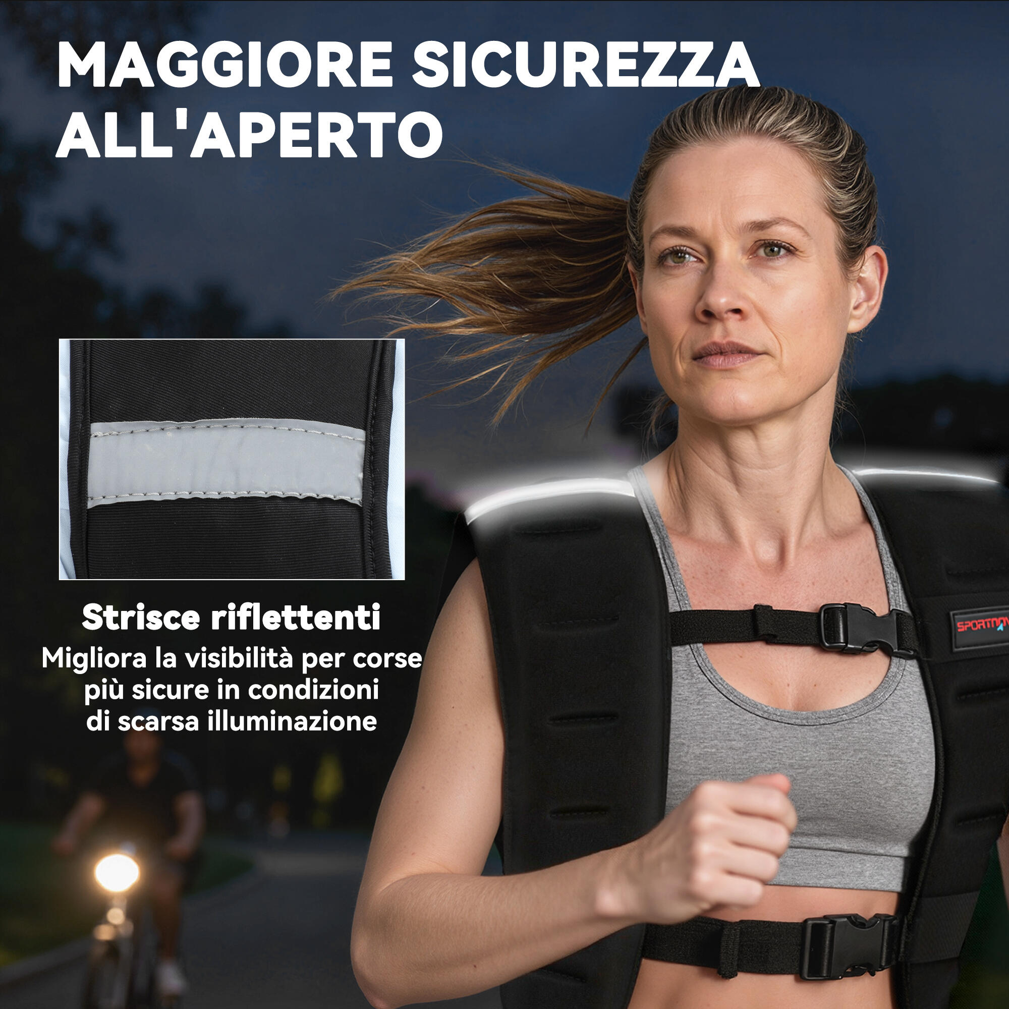 SPORTNOW Giubbotto Zavorrato 8 kg con Cinghie Regolabili in Neoprene Nero 6/7