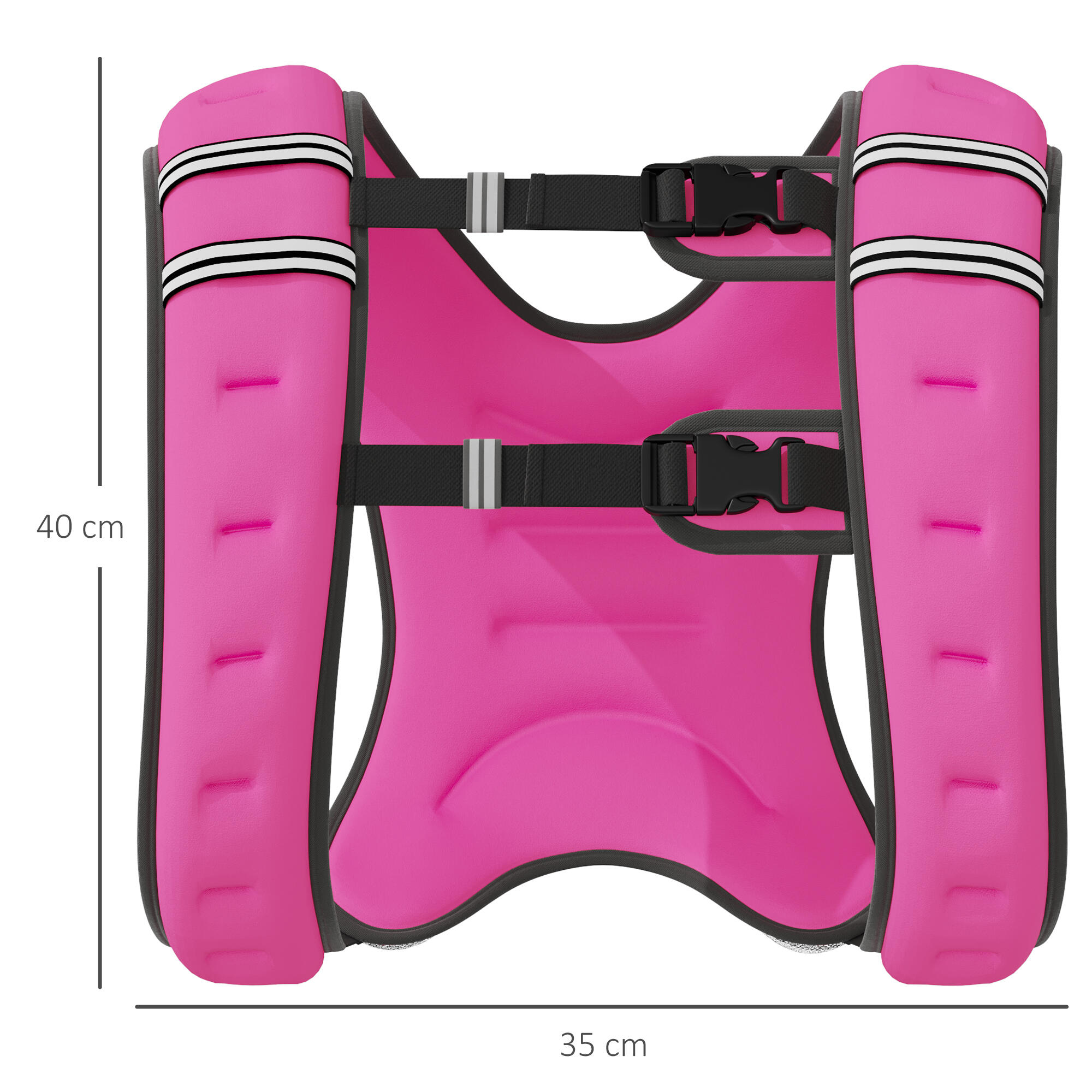 HOMCOM Giubbotto Zavorrato 8 kg Traspirante con Tasca Portaoggetti Rosa 3/7