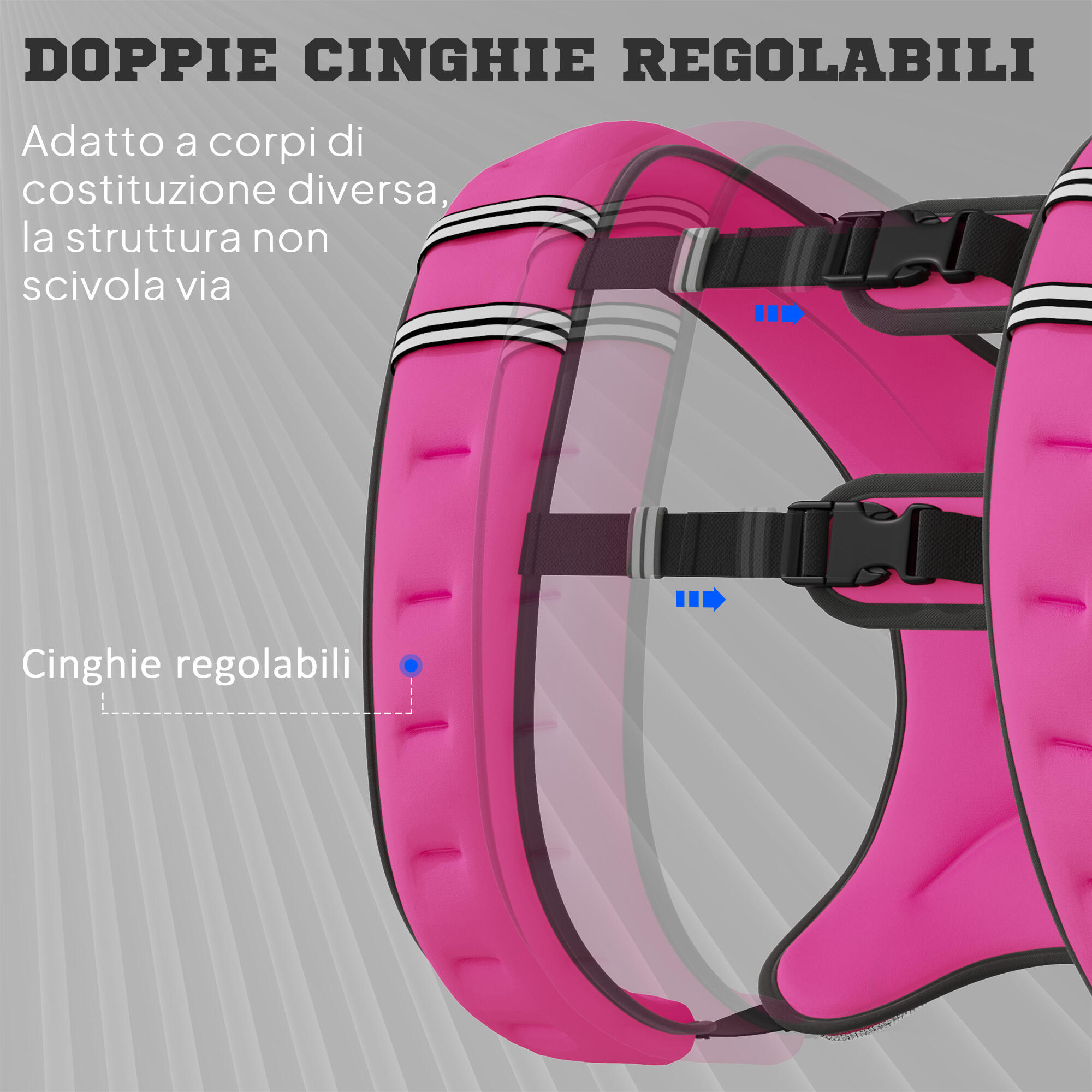 HOMCOM Giubbotto Zavorrato 8 kg Traspirante con Tasca Portaoggetti Rosa 6/7