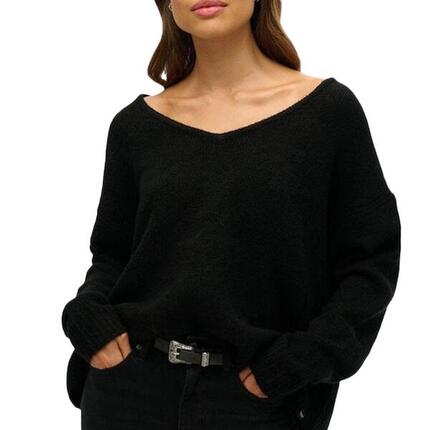 Pull Noir Femme Superdry Oversized