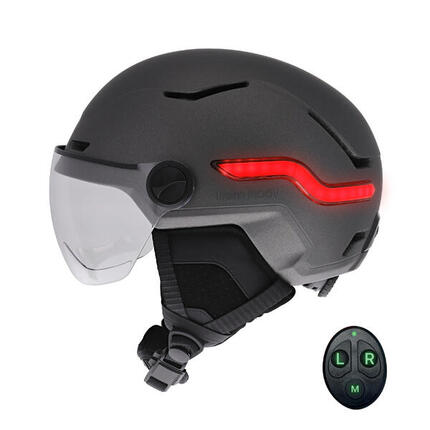 Casque Vizion avec feu de freinage LED Taille L (tour de tête 59-61 cm) - Gris