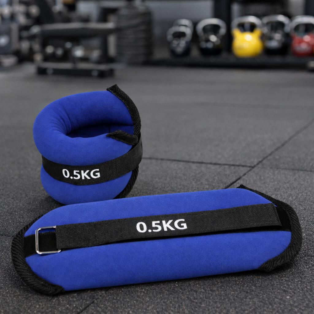 Pesas Tobillo y Muñeca Azul 0,5 kg (Par) Gimnasia Fitness 3/3
