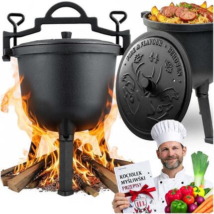 Kociołek żeliwny 11L Berdsen BD-482 garnek myśliwski pieczonki na ognisko grill
