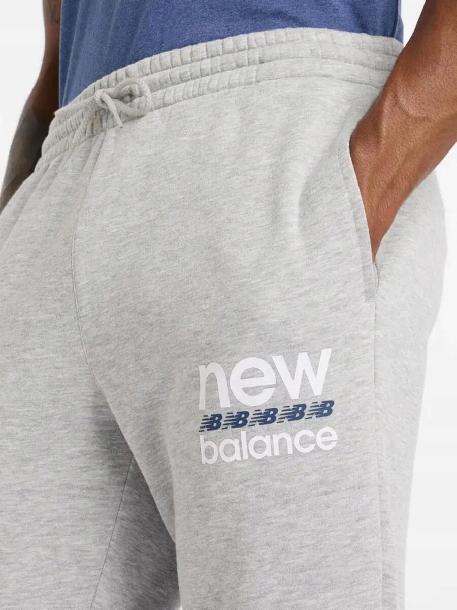 Spodnie Męskie New Balance Dresy Dresowe Joggery Szare Ciepłe 5/5