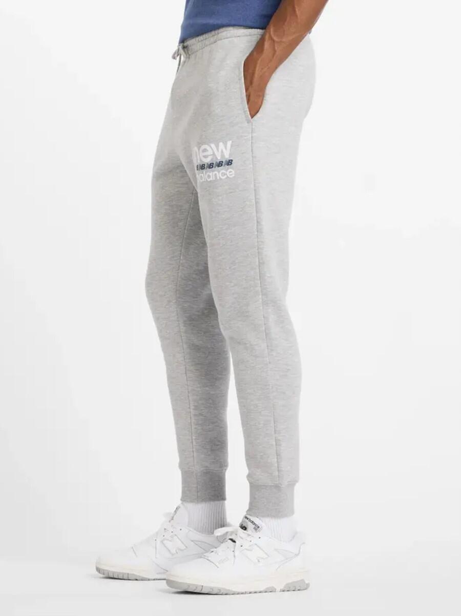 Spodnie Męskie New Balance Dresy Dresowe Joggery Szare Ciepłe 4/5