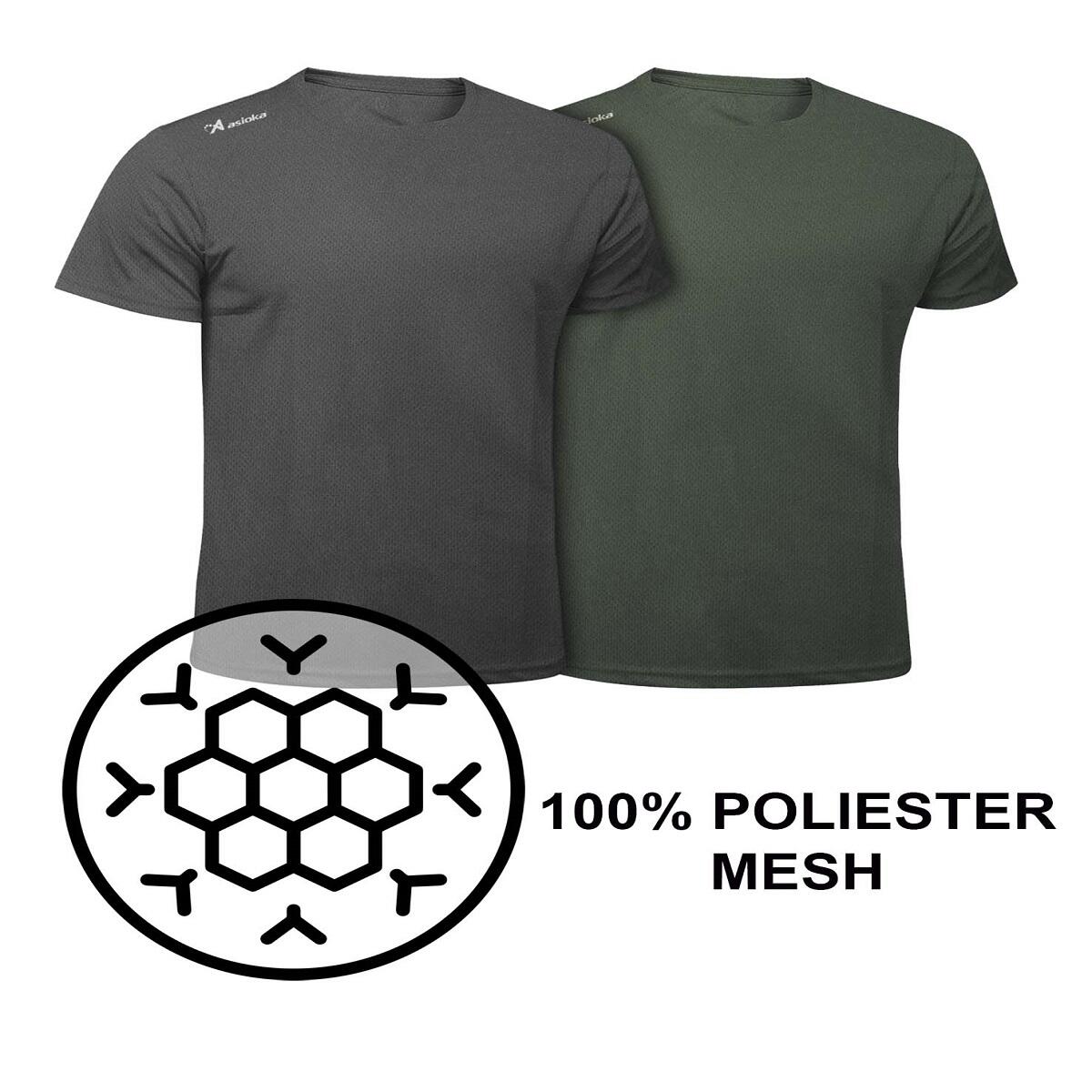 Pack de 2 T-shirts de corrida para homem Asioka RÍO JASPE. Respiráveis. 6/7