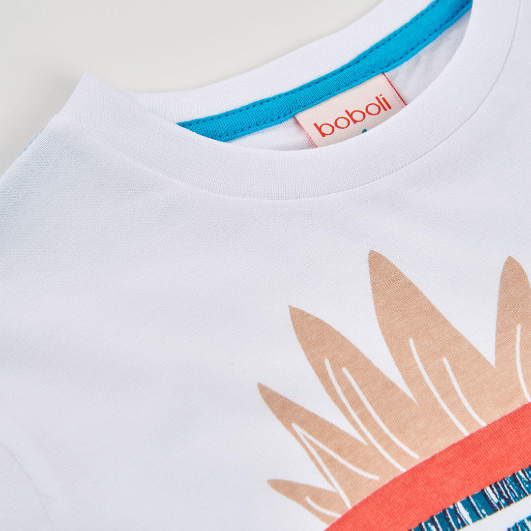 Camisetas de verano de gimnasia kids niño boboli blanco 3/4