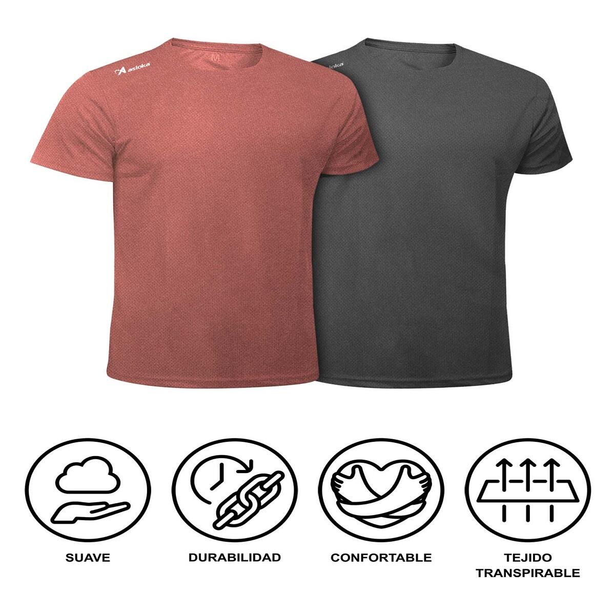 Pack de 2 T-shirts de corrida para homem Asioka RÍO JASPE. Respiráveis. 7/7